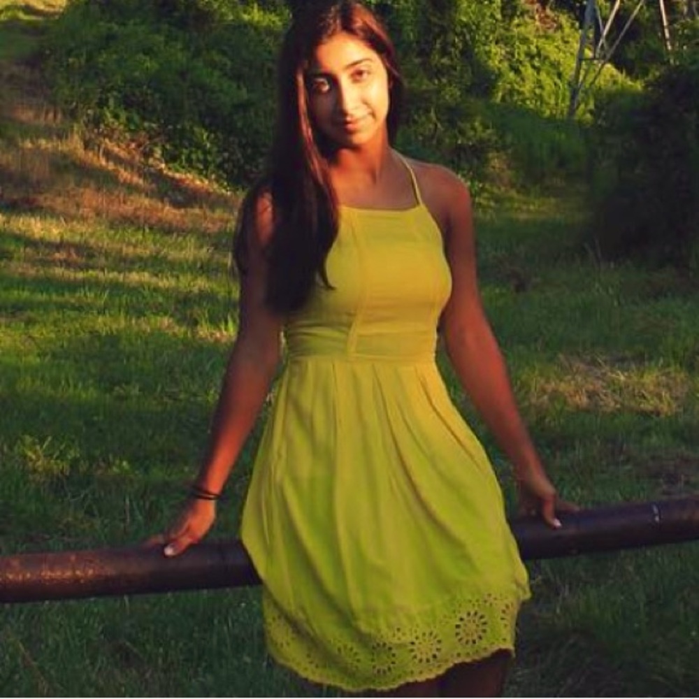 Yellow summer sun dress